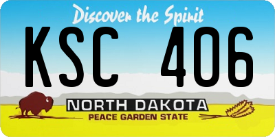 ND license plate KSC406