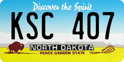 ND license plate KSC407
