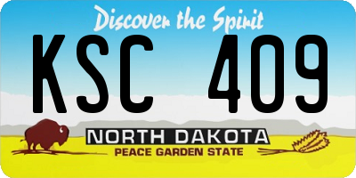 ND license plate KSC409