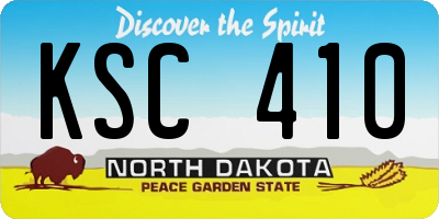 ND license plate KSC410