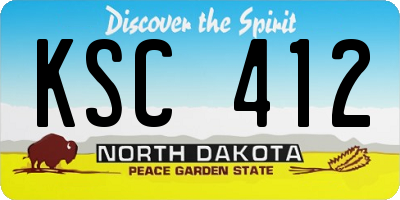 ND license plate KSC412