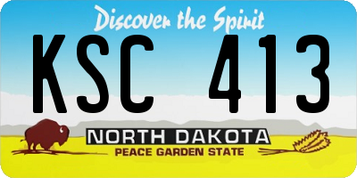 ND license plate KSC413