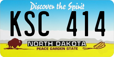 ND license plate KSC414