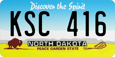 ND license plate KSC416