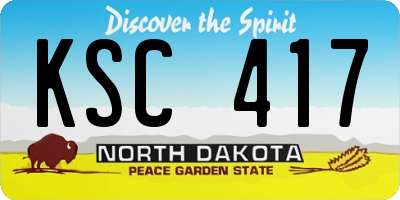 ND license plate KSC417