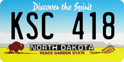 ND license plate KSC418