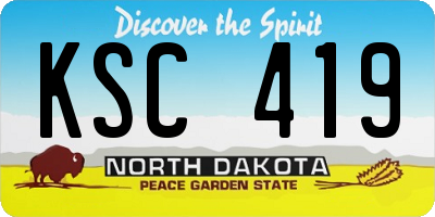 ND license plate KSC419