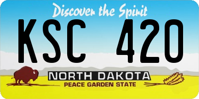 ND license plate KSC420