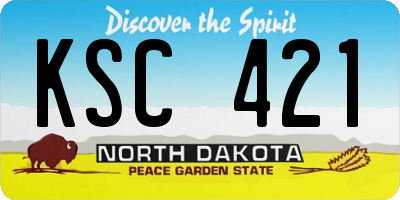 ND license plate KSC421