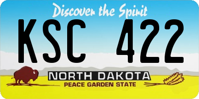 ND license plate KSC422