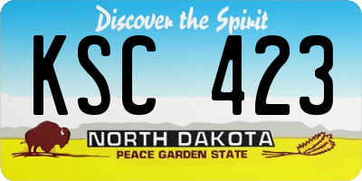 ND license plate KSC423