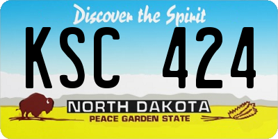 ND license plate KSC424