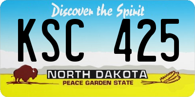 ND license plate KSC425