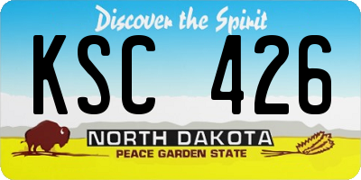 ND license plate KSC426