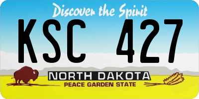 ND license plate KSC427