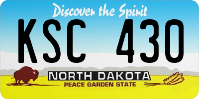 ND license plate KSC430
