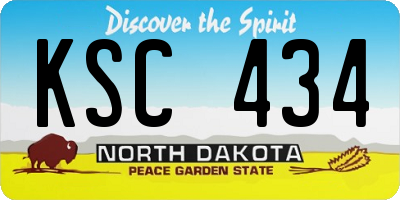 ND license plate KSC434