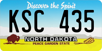 ND license plate KSC435