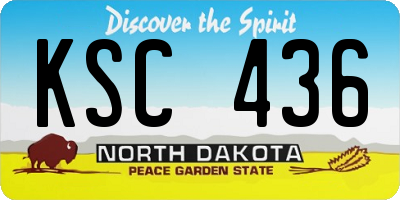 ND license plate KSC436