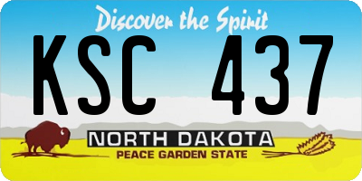 ND license plate KSC437