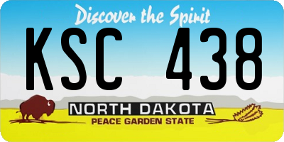 ND license plate KSC438