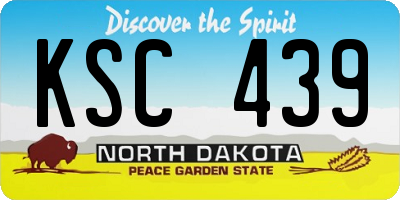 ND license plate KSC439