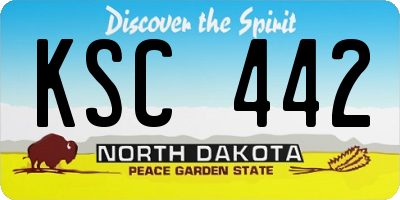 ND license plate KSC442