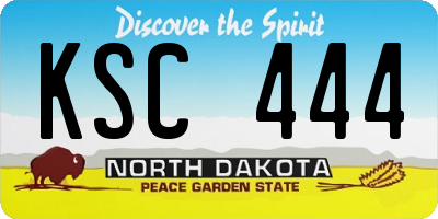 ND license plate KSC444