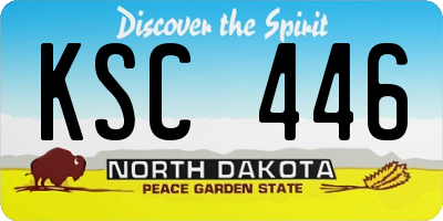 ND license plate KSC446