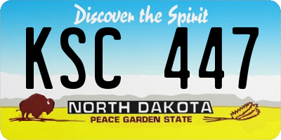 ND license plate KSC447