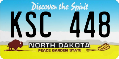ND license plate KSC448