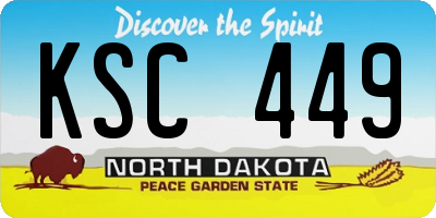 ND license plate KSC449