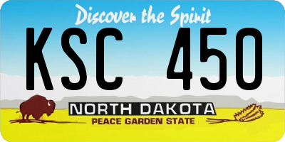 ND license plate KSC450