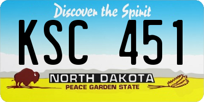 ND license plate KSC451