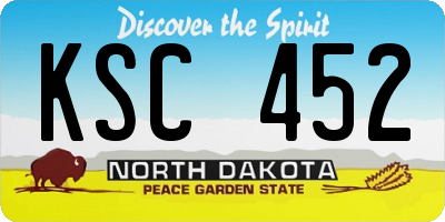ND license plate KSC452
