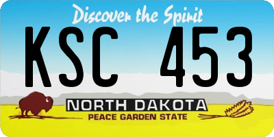 ND license plate KSC453
