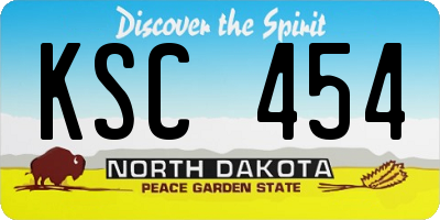 ND license plate KSC454