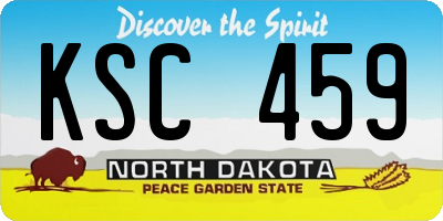 ND license plate KSC459