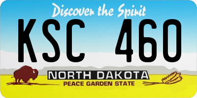 ND license plate KSC460