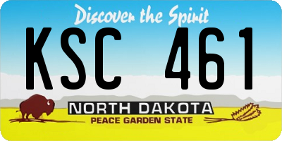 ND license plate KSC461