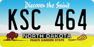 ND license plate KSC464