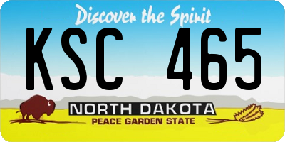 ND license plate KSC465