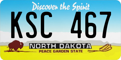 ND license plate KSC467