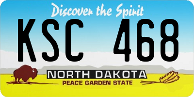 ND license plate KSC468