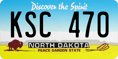 ND license plate KSC470