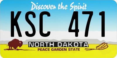 ND license plate KSC471