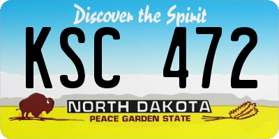 ND license plate KSC472