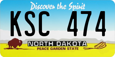 ND license plate KSC474