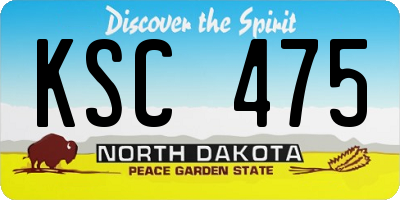 ND license plate KSC475