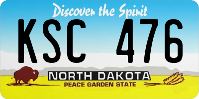 ND license plate KSC476